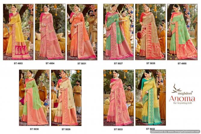 Meghdoot Anoma New Exclusive Wear Linen With Zari Designer Saree Collection